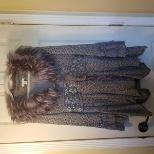 Boston Proper Cardigan with faux fur